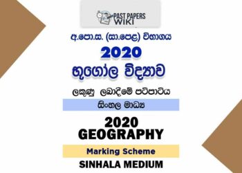 2020 O/L Geography Marking Scheme | Sinhala Medium