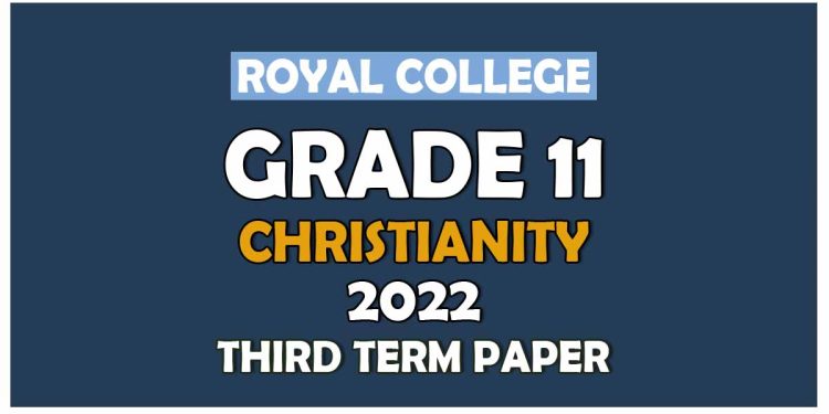 Royal College Grade 11 Christianity Second Term Paper 2022 Tamil Medium