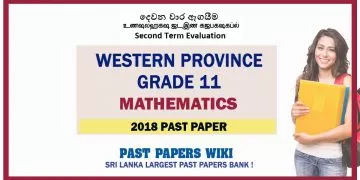 Western Province Grade 11 Mathematics Second Term Paper 2018 – English Medium