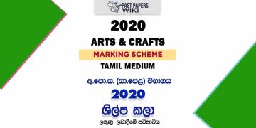 2020 O/L Arts And Crafts Marking Scheme | Tamil Medium