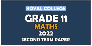 Royal College Grade 11 Mathematics econd Term Paper 2022 Tamil Medium
