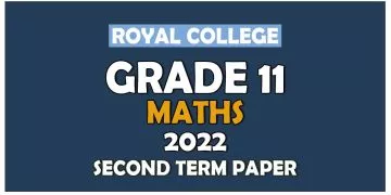Royal College Grade 11 Mathematics econd Term Paper 2022 Tamil Medium
