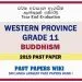Western Province Grade 11 Buddhism Third Term Paper 2019 – Sinhala Medium