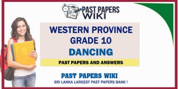 Western Province Grade 10 dancing Past Papers - Sinhala Medium