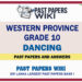 Western Province Grade 10 dancing Past Papers - Sinhala Medium