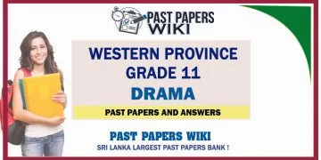 Western Province Grade 11 Drama Past Papers - Sinhala Medium