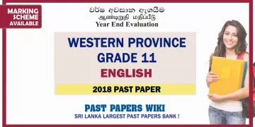 Western Province Grade 11 English Third Term Paper 2018 – English Medium
