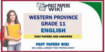 Western Province Grade 11 English Past Papers - English Medium