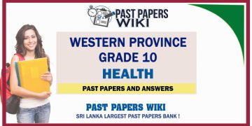 Western Province Grade 10 Health Past Papers - Sinhala Medium