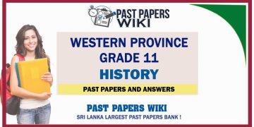 Western Province Grade 11 History Past Papers - Sinhala Medium