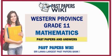 Western Province Grade 11 Mathematics Past Papers - Sinhala Medium