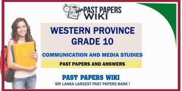 Western Province Grade 10 Communication And Media Studies Past Papers - Sinhala Medium