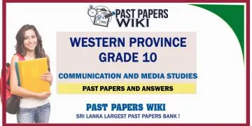 Western Province Grade 10 Communication And Media Studies Past Papers - Sinhala Medium