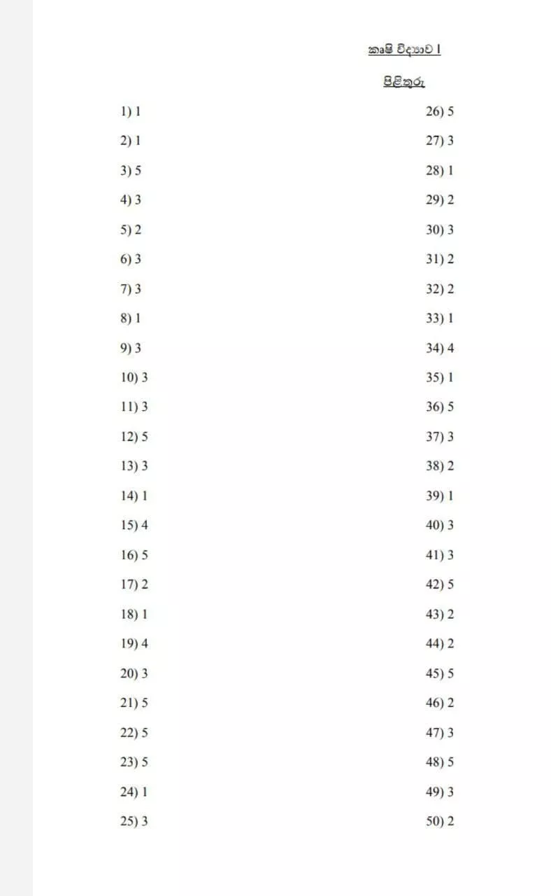 Sabaragamuwa Province Agricultural Science 3rd Term Test paper 2021- Grade 13