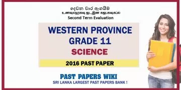 Western Province Grade 11 Science Second Term Paper 2016 – English Medium