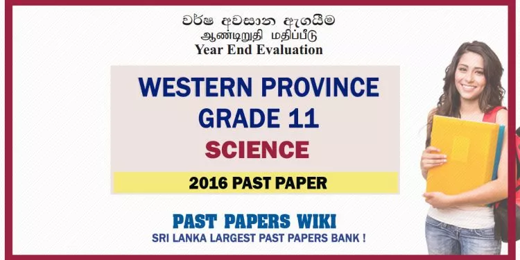 Western Province Grade 11 Science Third Term Paper 2016 – English Medium