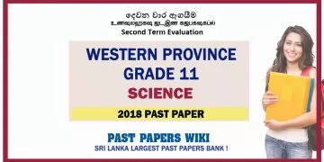 Western Province Grade 11 Science Second Term Paper 2018 – Sinhala Medium