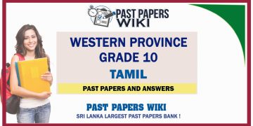 Western Province Grade 10 Tamil Past Papers - Sinhala Medium