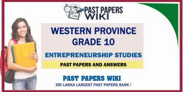 Western Province Grade 10 Entrepreneurship Studies Past Papers - Sinhala Medium