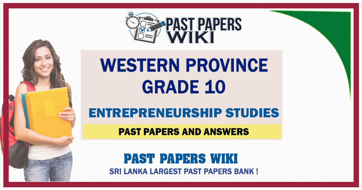 Western Province Grade 10 Entrepreneurship Studies Past Papers - Sinhala Medium