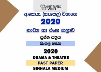 2020 O/L Drama And Theatre Past Paper | Sinhala Medium