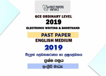 2019 O/L Electronic Writing And Shorthand Past Paper | English Medium