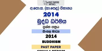 2014 O/L Buddhism Past Paper | Sinhala Medium