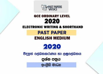 2020 OL Electronic Writing And Shorthand Past Paper English Medium