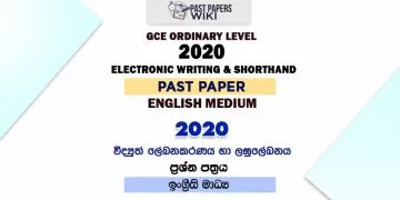 2020 OL Electronic Writing And Shorthand Past Paper English Medium