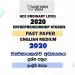 2020 O/L Entrepreneurship Studies Past Paper | English Medium2020 O/L Entrepreneurship Studies Past Paper | English Medium