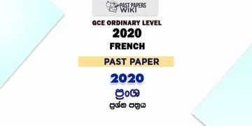2020 O/L French Past Paper