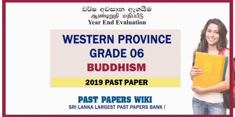 Western Province Grade 06 Buddhism Third Term Past Paper 2019