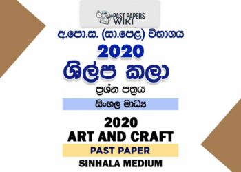 2020 O/L Art And Craft Past Paper | Sinhala Medium