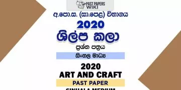2020 O/L Art And Craft Past Paper | Sinhala Medium