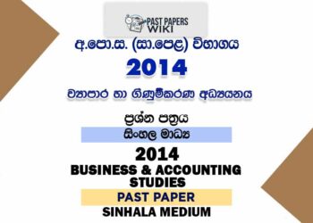 2014 O/L Business And Accounting Studies Past Paper | Sinhala Medium