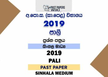 2019 O/L Pali Past Paper | Sinhala Medium