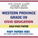 Western Province Grade 09 Civic Education Third Term Past Paper 2019