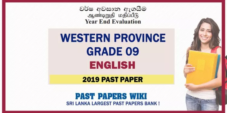 Western Province Grade 09 English Third Term Past Paper 2019