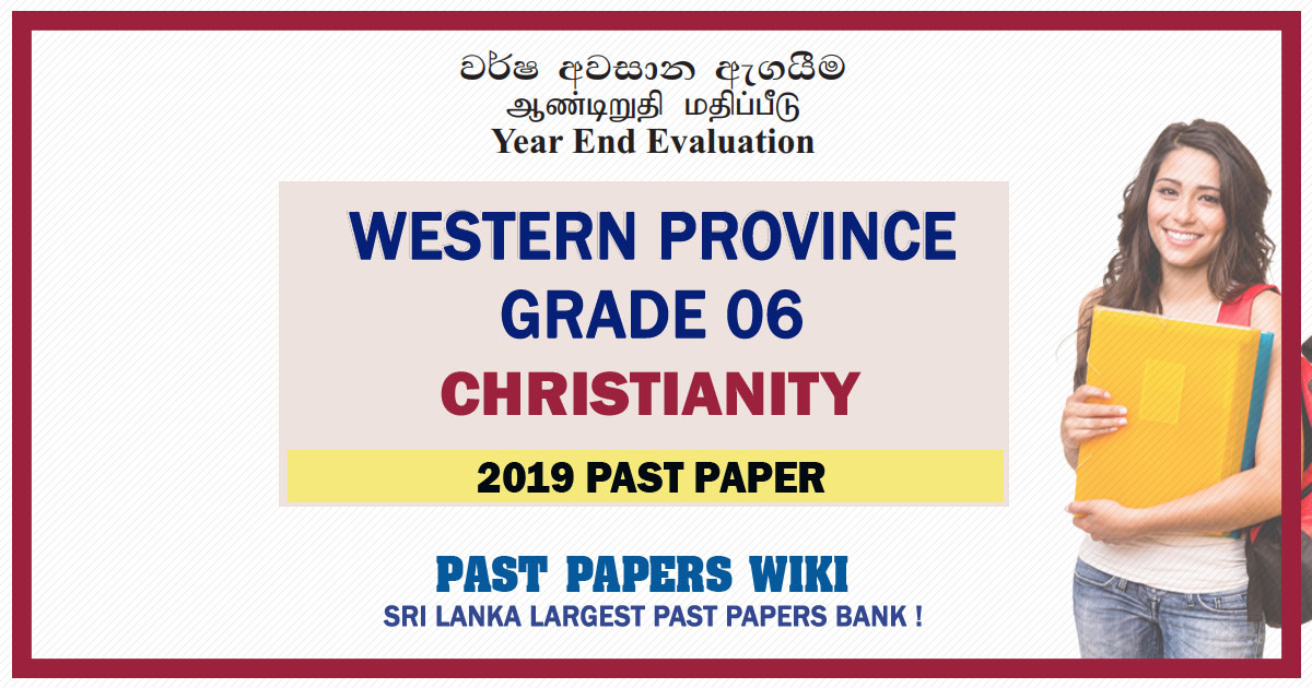 Western Province Grade 06 Christianity Third Term Past Paper 2019