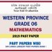 Western Province Grade 06 Mathematics Third Term Past Paper 2019