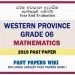 Western Province Grade 06 Mathematics Third Term Past Paper 2019
