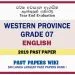 Western Province Grade 07 English Third Term Past Paper 2019