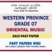 Western Province Grade 07 Oriental Music Third Term Past Paper 2019
