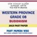 Western Province Grade 08 Buddhism Third Term Past Paper 2019