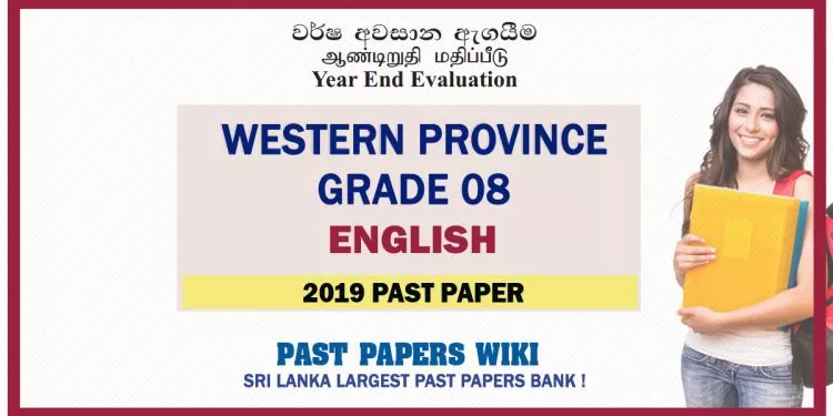 Western Province Grade 08 English Third Term Past Paper 2019