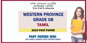 Western Province Grade 08 Tamil Third Term Past Paper 2019