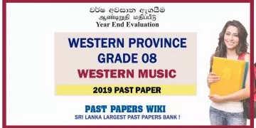 Western Province Grade 08 Western Music Third Term Past Paper 2019