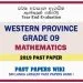 Western Province Grade 09 Mathematics Third Term Past Paper 2019