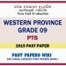 Western Province Grade 09 PTS Third Term Past Paper 2019