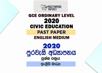 2020 O/L Civic Education Past Paper | English Medium